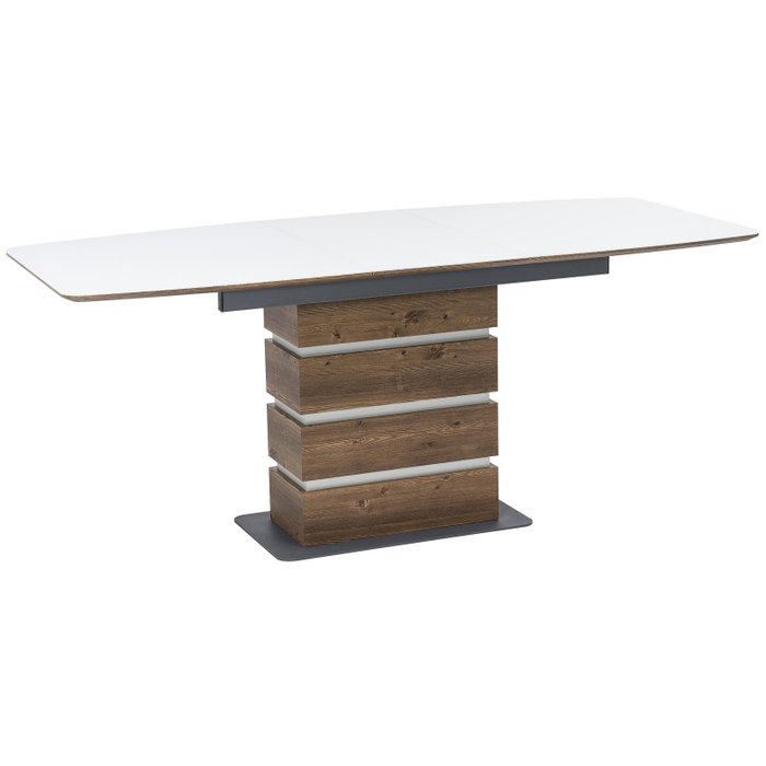 Стол обеденный раскладной Фернан бело-коричневого цвета - купить Обеденные столы по цене 34721.0