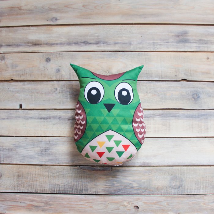 Игрушка-подушка Green Owl из хлопка - лучшие Декоративные подушки в INMYROOM