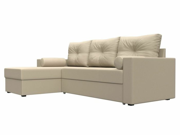 Угловой диван-кровать Верона бежевого цвета (экокожа) левый угол - лучшие Угловые диваны в INMYROOM