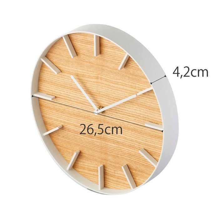 Настенные часы Rin бело-коричневого цвета - купить Часы по цене 9801.0