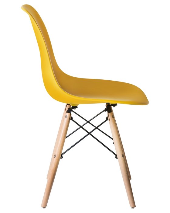 Стул обеденный желтого цвета на деревянных ножках - лучшие Обеденные стулья в INMYROOM