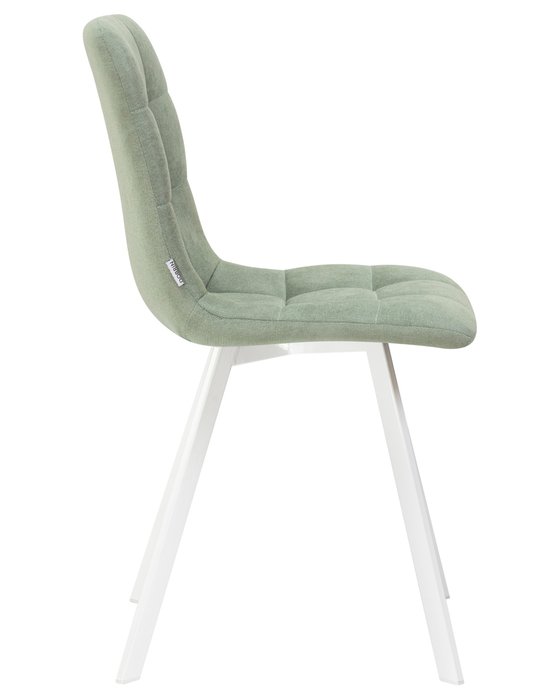 Стул обеденный Alex зеленого цвета с белыми ножками - лучшие Обеденные стулья в INMYROOM