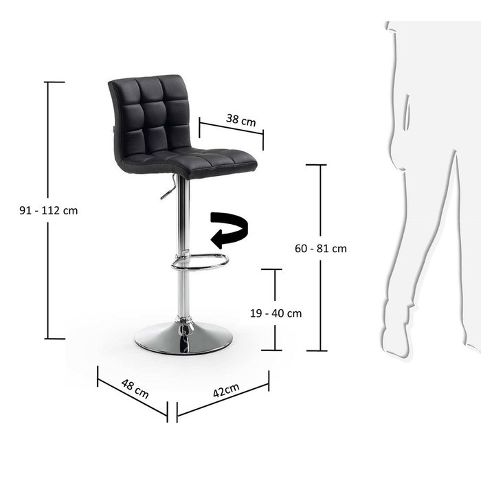 Барный стул Lodi черного цвета - купить Барные стулья по цене 21990.0