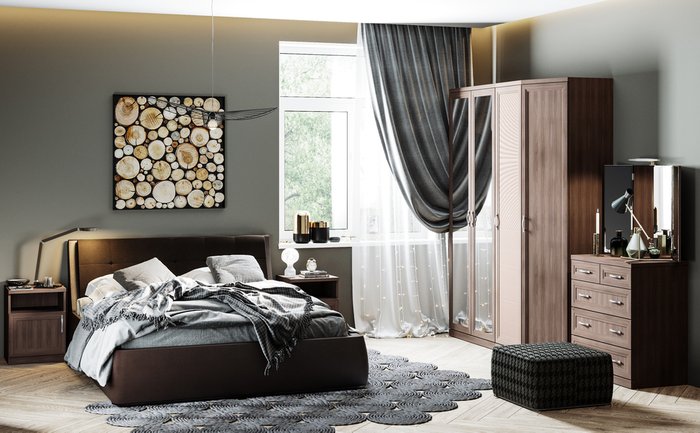 Кровать Гесиона 180х200 темно-коричневого цвета с подъемным механизмом  - лучшие Кровати для спальни в INMYROOM