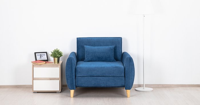 Кресло-кровать Анита синего цвета - лучшие Интерьерные кресла в INMYROOM