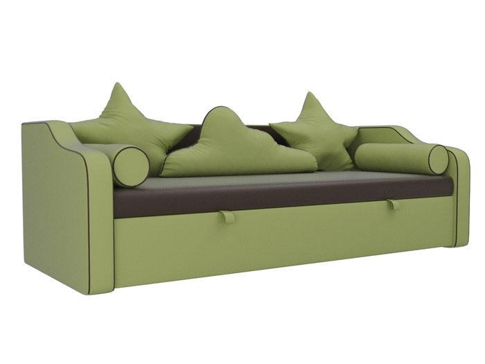 Прямой диван-кровать Рико светло-зеленого цвета (экокожа) - купить Прямые диваны по цене 21290.0