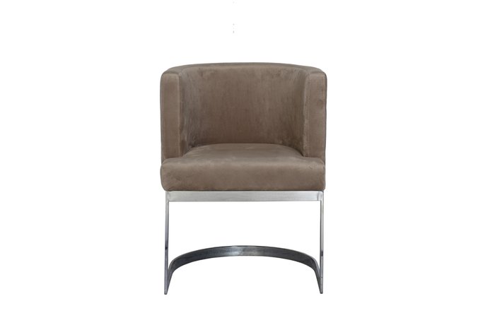 Стул серо-коричневого цвета на металлическом каркасе  - купить Обеденные стулья по цене 27800.0