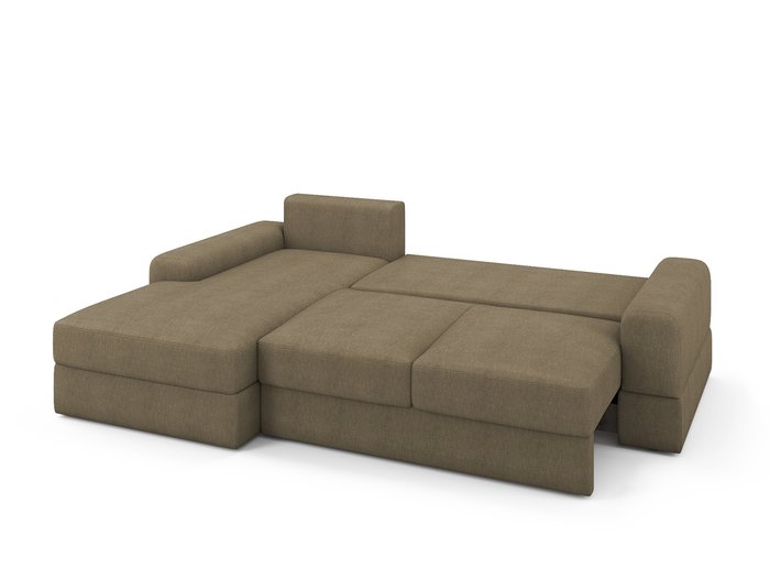Угловой раскладной диван Elke левый светло-коричневого цвета - купить Угловые диваны по цене 86100.0