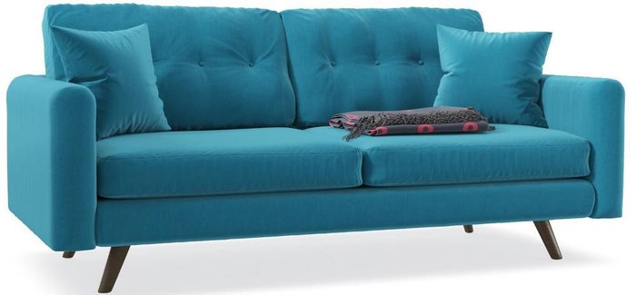 Диван прямой Freya голубого цвета - купить Прямые диваны по цене 24990.0