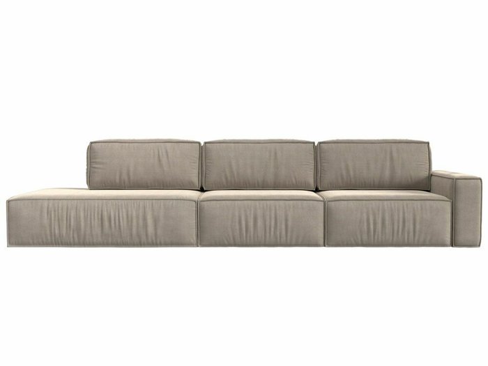 Диван-кровать Прага Модерн Лонг бежевого цвета подлокотник справа - купить Прямые диваны по цене 98999.0
