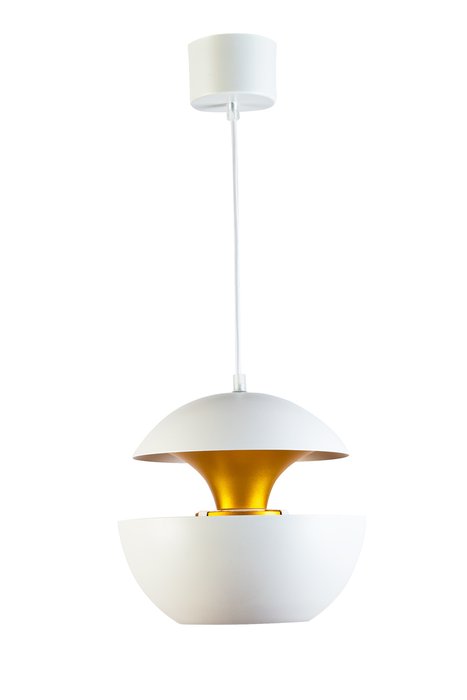Лампа подвесная бело-золотого цвета
