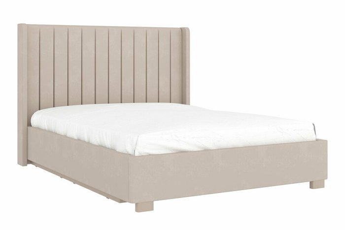 Кровать Аделия 160х2000 бежевого цвета с подъемным механизмом - купить Кровати для спальни по цене 92290.0