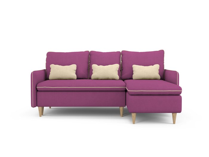 Угловой Диван-кровать Ron правый пурпурного цвета