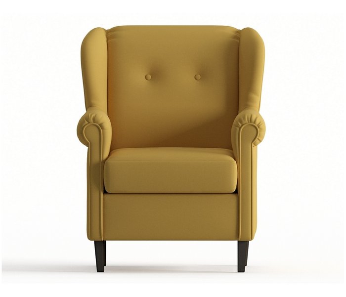 Кресло из велюра Леон желтого цвета - купить Интерьерные кресла по цене 15990.0