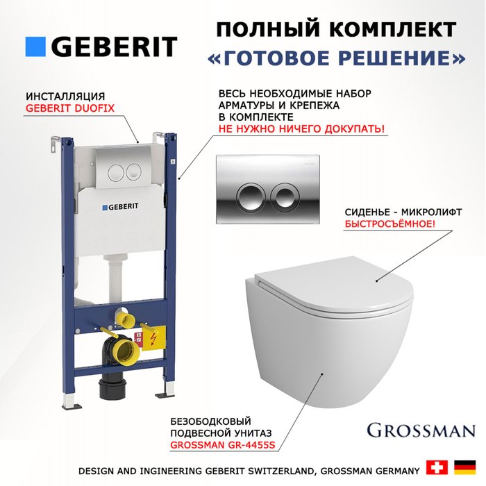 Комплект 3 в 1 инсталляция Duofix