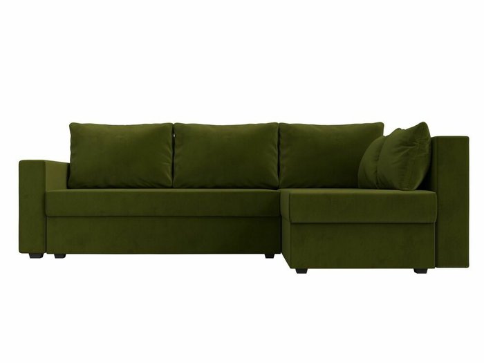 Угловой диван-кровать Мансберг зеленого цвета правый угол - купить Угловые диваны по цене 39999.0