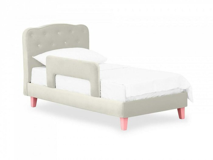 Кровать Candy 80х160 белого цвета с розовыми ножками - лучшие Одноярусные кроватки в INMYROOM