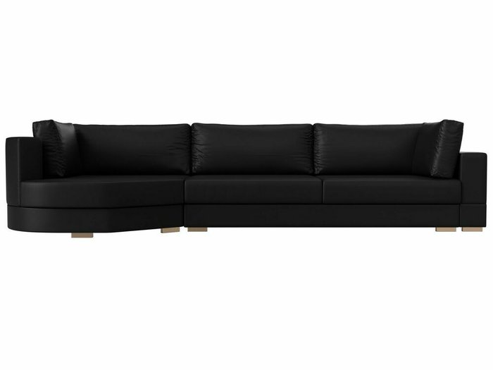 Угловой диван-кровать Лига 026 черного цвета (экокожа) левый угол - купить Угловые диваны по цене 85999.0