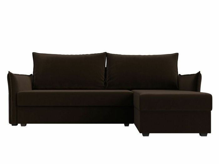 Угловой диван-кровать Лига 004 темно-коричневого цвета угол правый  - купить Угловые диваны по цене 33999.0