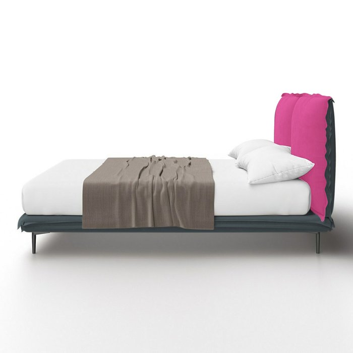 Кровать Frill 180х200 розово-серого цвета без подъемного механизма - лучшие Кровати для спальни в INMYROOM