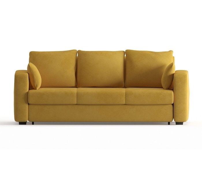 Диван-кровать Риквир в обивке из велюра желтого цвета - купить Прямые диваны по цене 36900.0