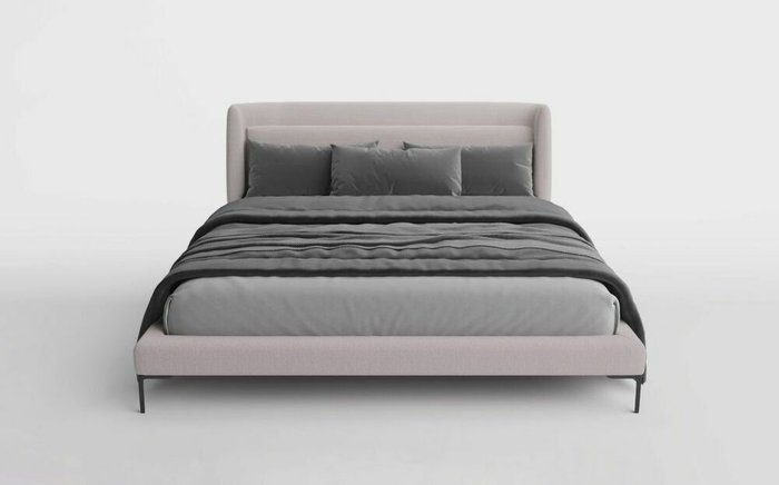 Кровать Blanche 180х200 серого цвета без подъемного механизма - купить Кровати для спальни по цене 92900.0