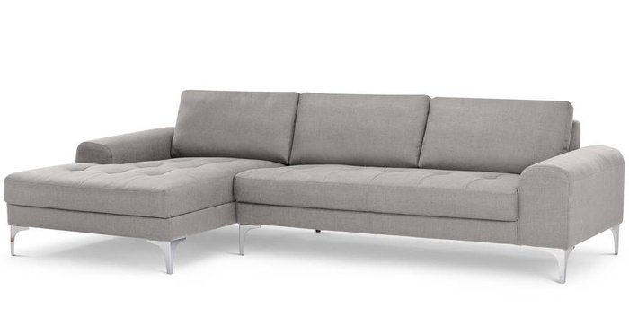  Раскладной диван Vittorio угловой левосторонний светло-серого цвета - купить Угловые диваны по цене 102700.0