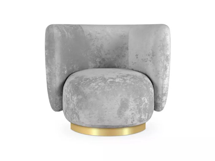 Кресло Lucca серого цвета с золотым основанием  - купить Интерьерные кресла по цене 59040
