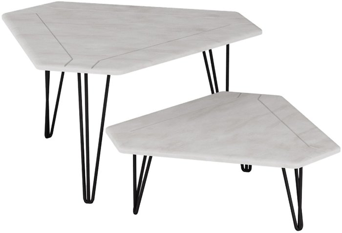 Комплект из двух столов ТЕТ-А-ТЕТ цвета белый бетон