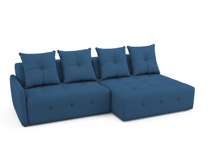 Угловой Диван-кровать Bronks правый синего цвета - лучшие Угловые диваны в INMYROOM