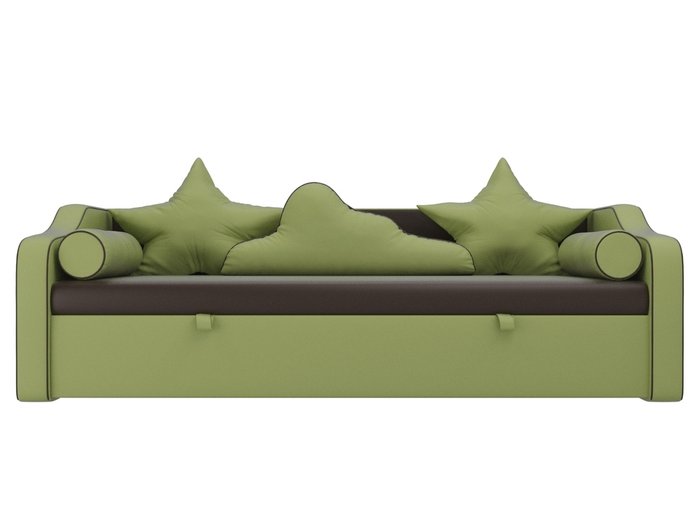 Прямой диван-кровать Рико светло-зеленого цвета (экокожа)