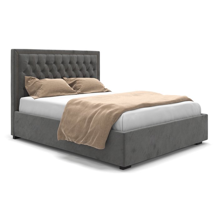 Кровать Celine темно-серого цвета с подъемным механизмом 200х200