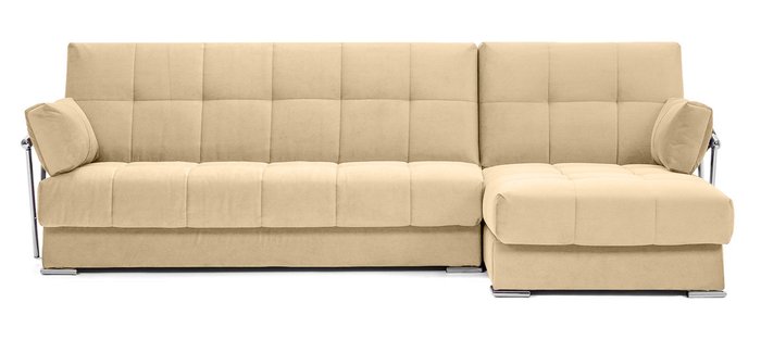 Угловой диван с подлокотниками Дудинка Galaxy бежевого цвета
