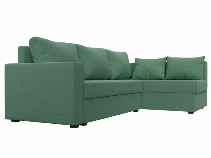 Угловой диван-кровать Мансберг зеленого цвета правый угол - лучшие Угловые диваны в INMYROOM