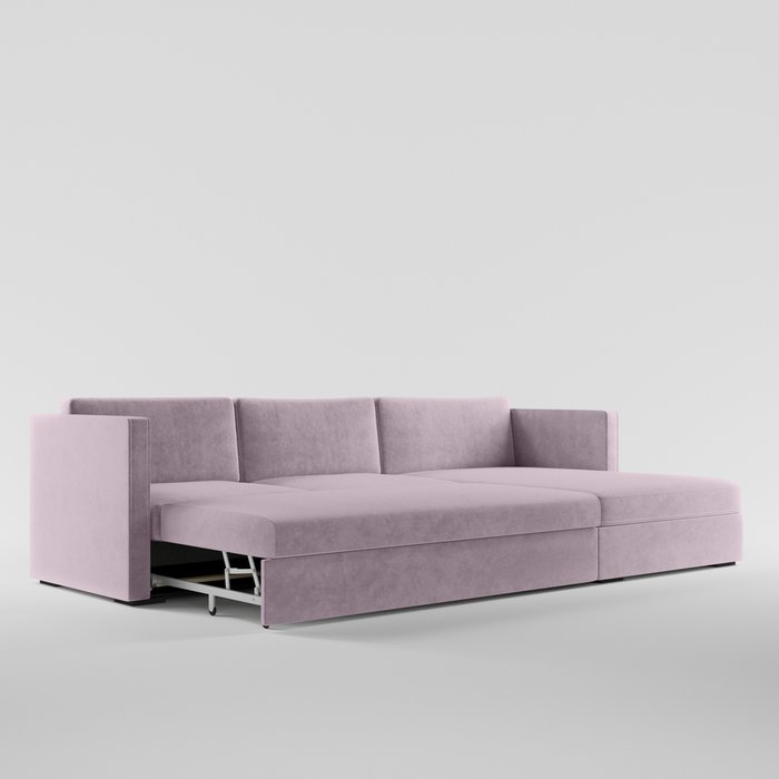 Угловой диван-кровать Larsen пыльно-розового цвета - лучшие Угловые диваны в INMYROOM