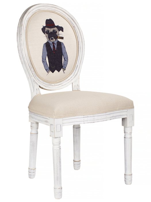 Стул Собака с сигарой бело-бежевого цвета - купить Обеденные стулья по цене 19176.0