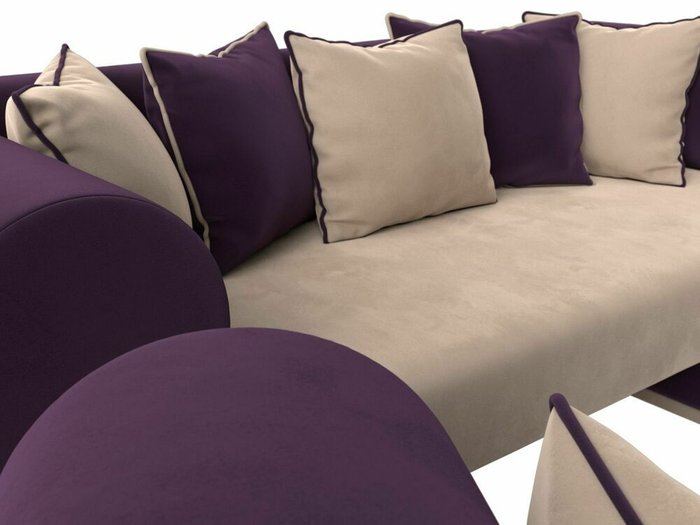 Набор мягкой мебели Кипр 3 бежево-фиолетового цвета - лучшие Комплекты мягкой мебели в INMYROOM
