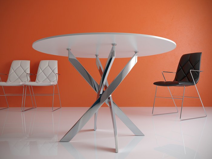 Стол обеденный с белой столешницей - купить Обеденные столы по цене 23280.0