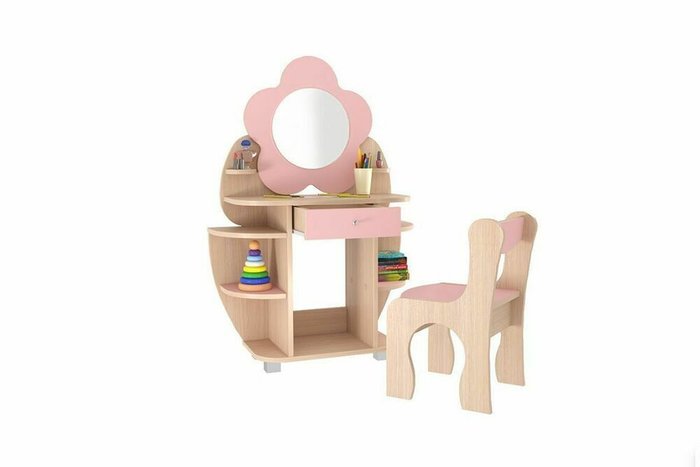 Набор детской мебели Ромашка бежевого цвета - купить Детские столы по цене 7190.0