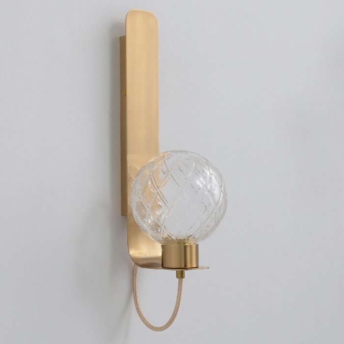 Бра BELLA AP1 BRASS (стекло, цвет прозрачный) - купить Бра и настенные светильники по цене 5900.0 Бра BELLA AP1 BRASS (стекло, цвет прозрачный) - купить Бра и настенные светильники по цене 5900.0