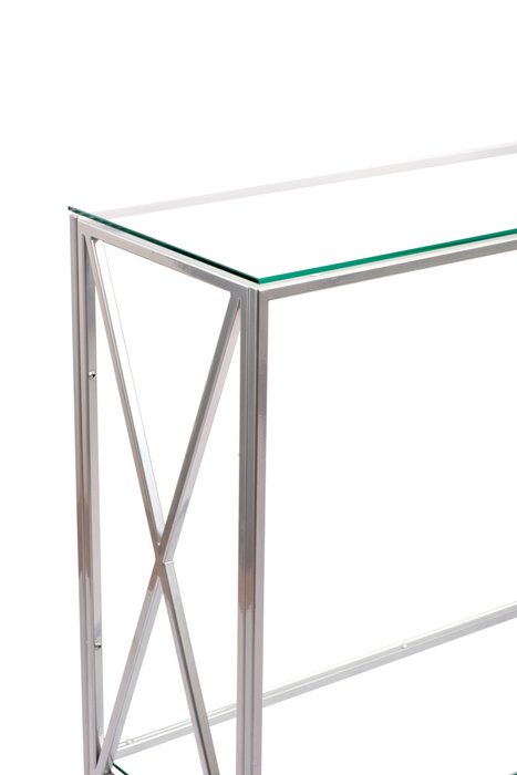 Консоль M серебряного цвета со стеклянной столешницей - купить Консоли по цене 20700.0