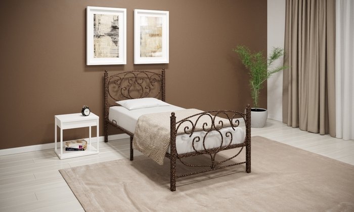 Кровать Виктория 90х200 медного цвета - купить Кровати для спальни по цене 14270.0