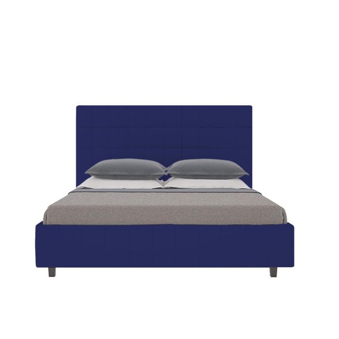 Кровать "Shining Modern" Велюр Синий 160х200 - купить Кровати для спальни по цене 97000.0