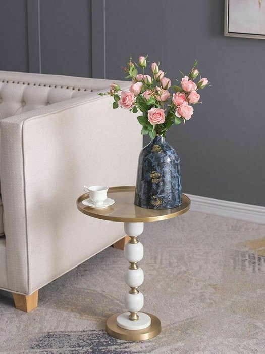 Кофейный стол с белым мрамором - лучшие Кофейные столики в INMYROOM