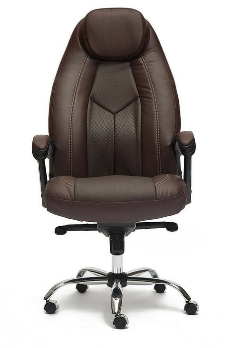 Кресло офисное Boss люкс коричневого цвета - купить Офисные кресла по цене 21546.0