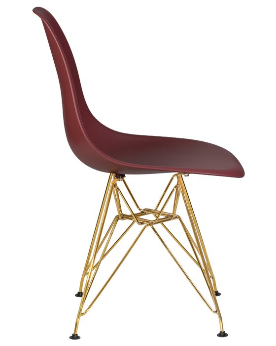 Стул обеденный сливового цвета с золотыми металлическими ножками - лучшие Обеденные стулья в INMYROOM