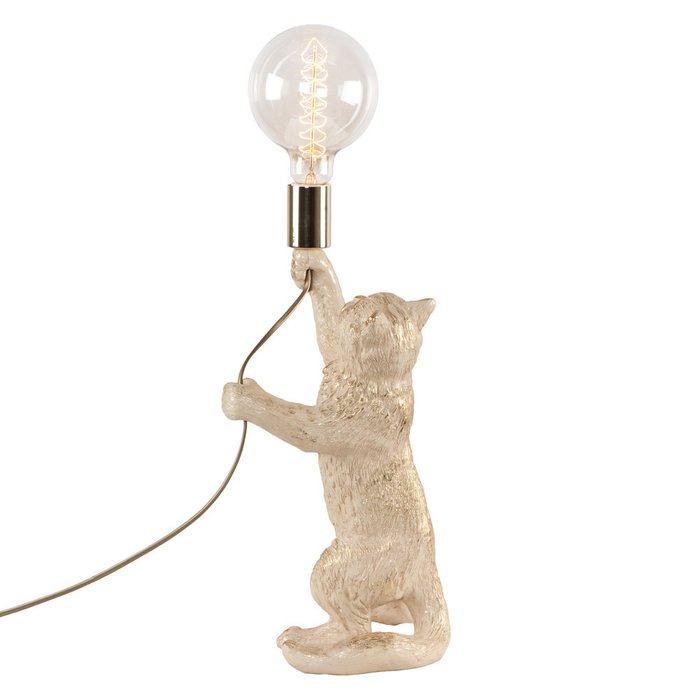 Настольная лампа Кот Эдисон светло-бежевого цвета - купить Настольные лампы по цене 15420.0