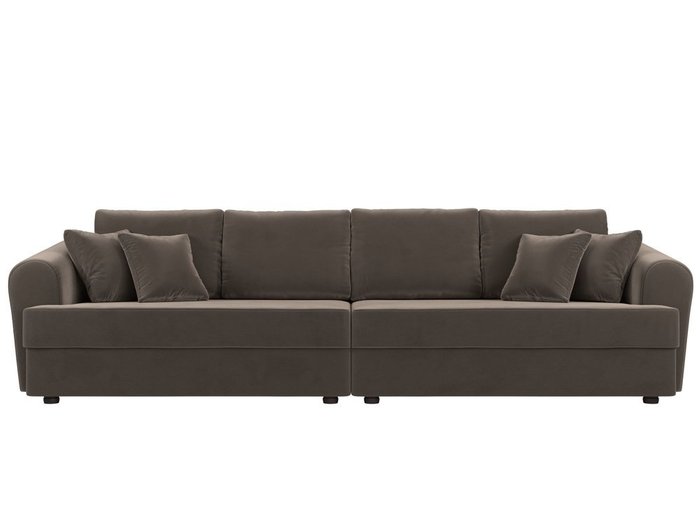 Прямой диван-кровать Милтон коричневого цвета - купить Прямые диваны по цене 68999.0