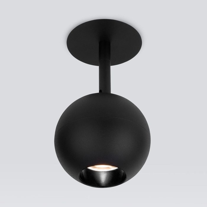 Встраиваемый точечный светодиодный светильник 9926 LED 12W 4200K черный Ball - лучшие Встраиваемые споты в INMYROOM