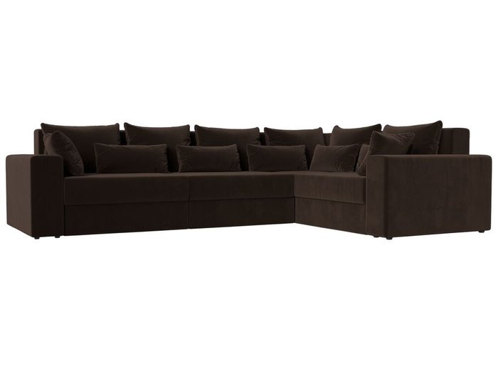 Угловой диван-кровать Майами Long темно-коричневого цвета правый угол